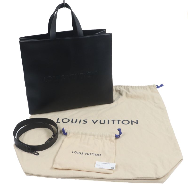 Louis Vuitton Shopper Tote MM Logo Design Cowhide Leather 2-Way Bag — view 2