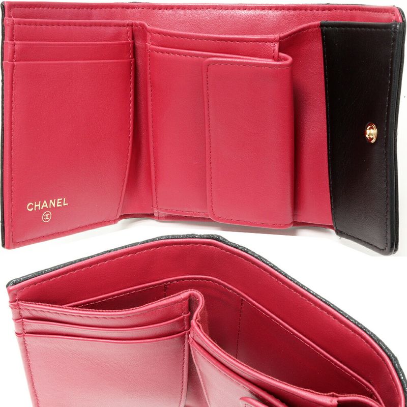 Chanel Trifold Wallet With Coin Purse 19 Small Flap Lambskin — view 3