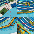 Hermes Carre 90 Scarf DIES ET HORE Astrology 100% Silk Blue Cleaned — view 8