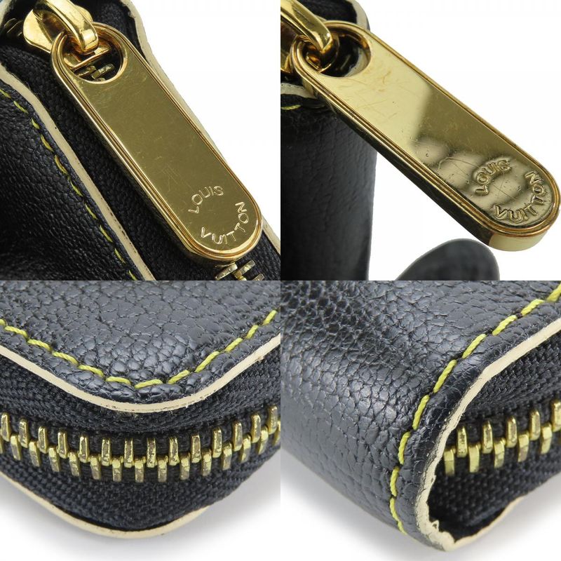 Louis Vuitton Long Wallet Zippy Suhali Round Zipper Leather Black — view 5