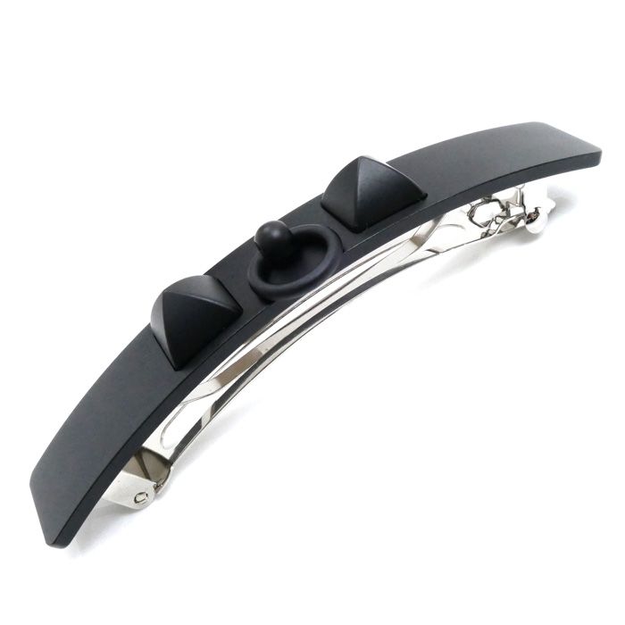 Hermes Aluminum Clous Medor GM Barrette — view 3