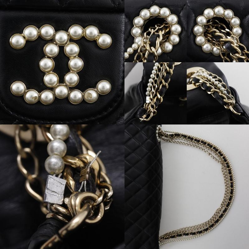 Chanel Westminster Chain Shoulder Quilted Lamb Skin And Faux Pearl — view 7