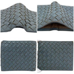 Bottega Veneta Fold Wallet Blue Intrecciato Leather — view 9