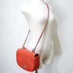 Chanel Chain Shoulder Quilted 2-Way Calf Red Bag — view 9