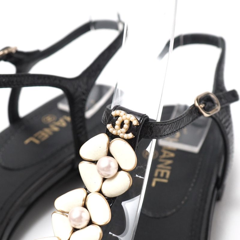 Chanel Sandals Size 35 C Thong Ankle Strap Shoes CC Coco Mark Imitation — view 2