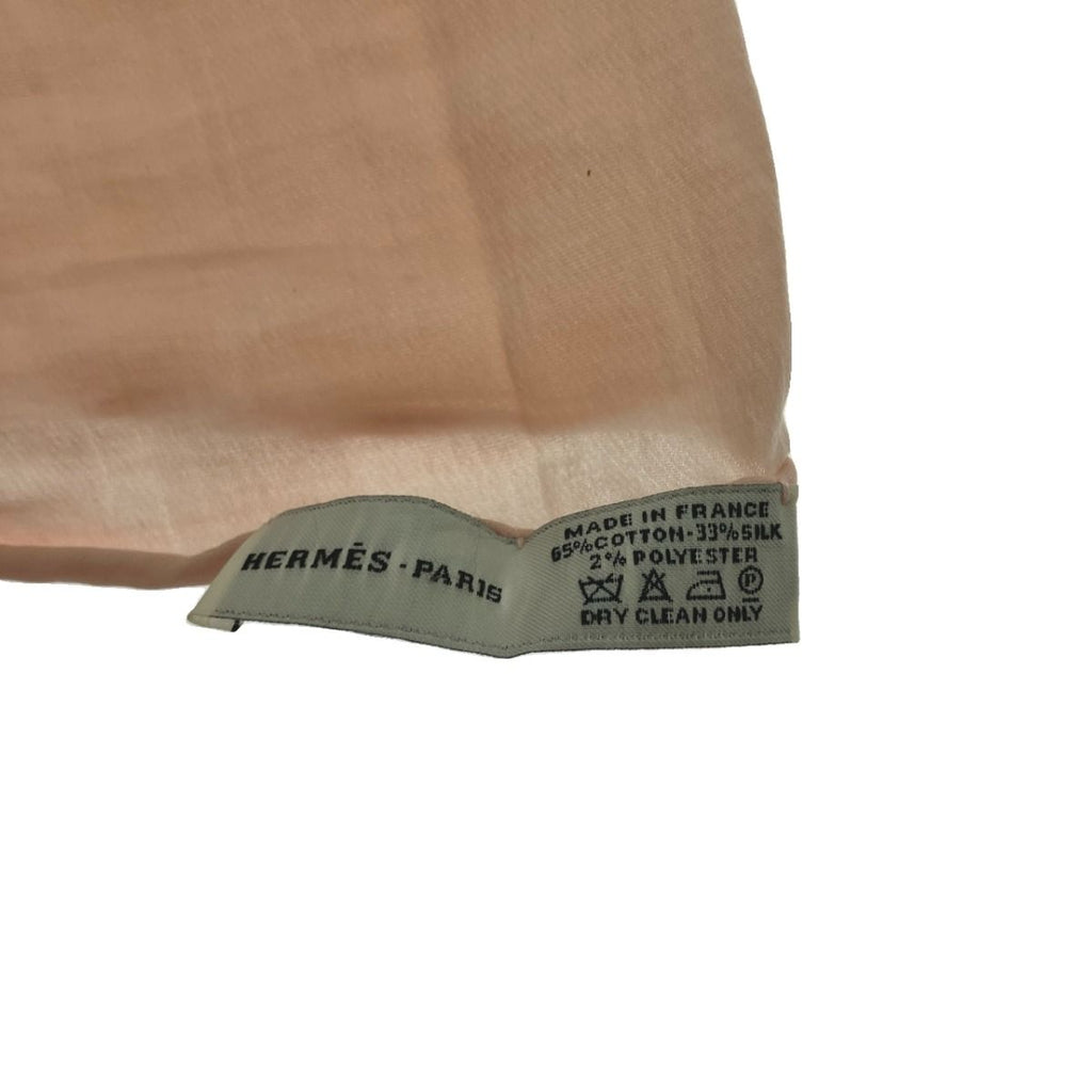 Hermes H Logo Shawl Large Lame Light Pink — view 5