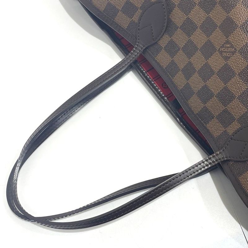 Louis Vuitton Damier Neverfull MM Leather Tote Shoulder Bag — view 8