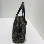 Fendi Mini Handbag 8 Bn105 Zucca Pattern Pouch Brown Canvas Xleather — view 4