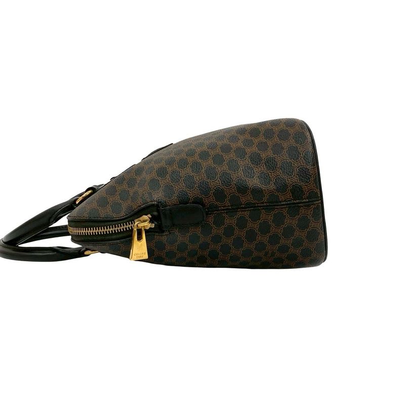 Celine Vintage Macadam Blason Pattern Logo Leather Handbag — view 6