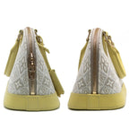 Louis Vuitton Alma BB Canvas Leather Light Gray Yellow Handbag — view 5
