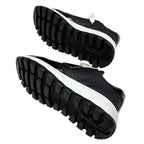 Prada Sneakers Shoes Leather Black White Triangle Logo — view 6