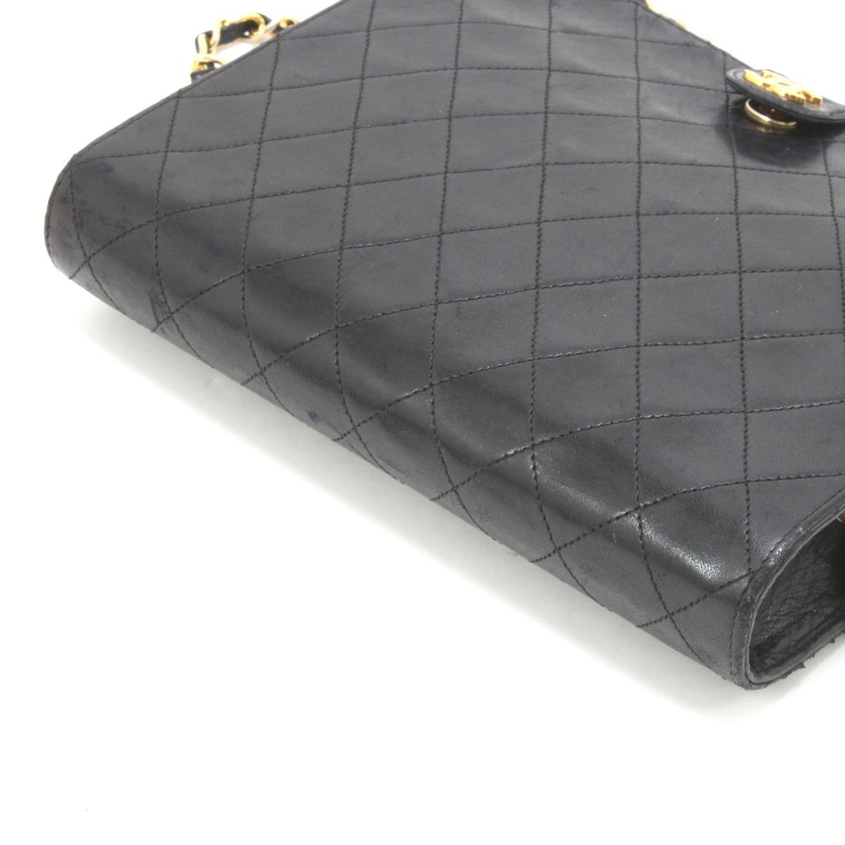 Chanel Shoulder Bag Quilted Chain Scratch Yes Black — view 5