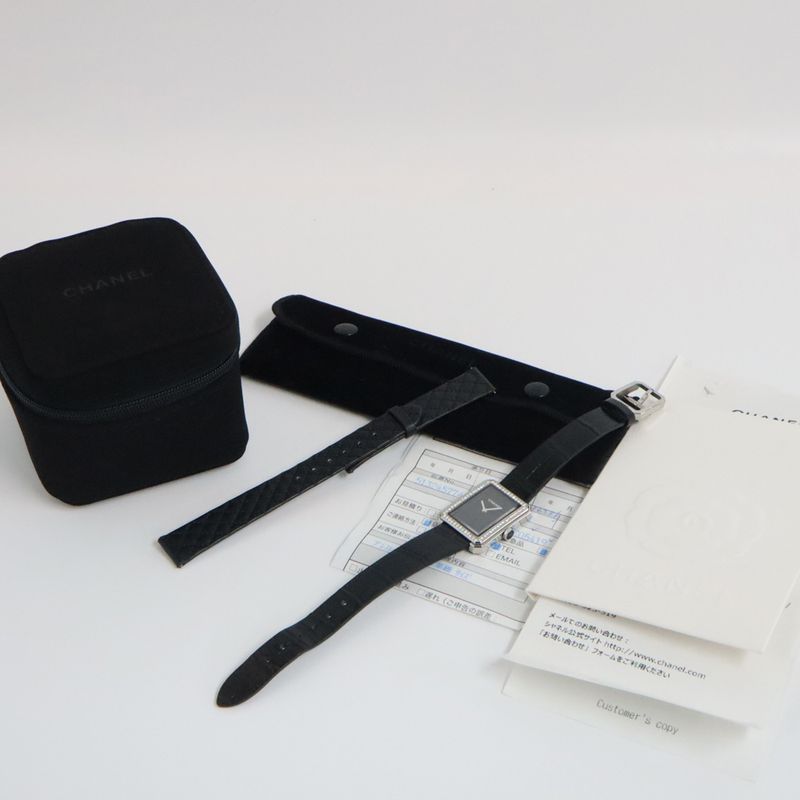 Chanel Boyfriend H6586 Black Diamond Bezel SS Leather Quartz — view 4