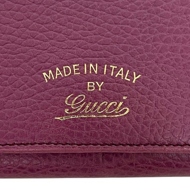Gucci Bifold Long Wallet Purple Swing Leather — view 7