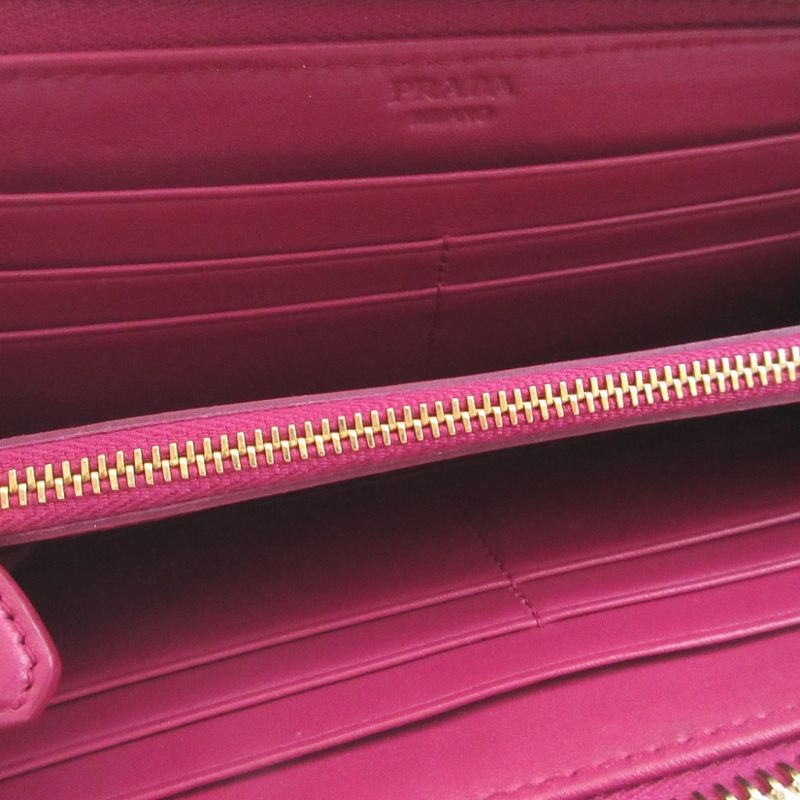 Prada Quilted Nylon Pink L Shaped Zipper Long Wallet 1042 — view 3