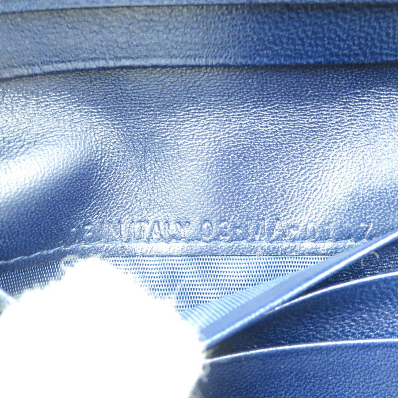 Christian Dior Bee Leather Gold Hardware Navy Blue Bifold Wallet 1128 — view 7