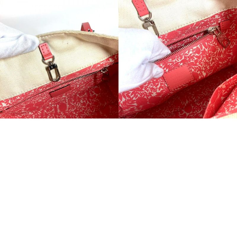 Louis Vuitton Shoulder Bag Cabas PM Leather Canvas Pink — view 9