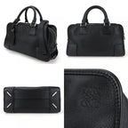 Loewe Handbag Amazona 28 Leather Black Silver Hardware 2-Way Shoulder Simple — view 2
