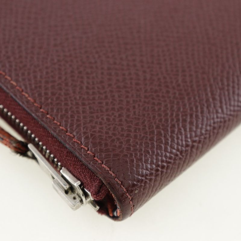Hermes Azap Long Silk-in Vaux-epson Rouge Ash Bordeaux R Wallet — view 4