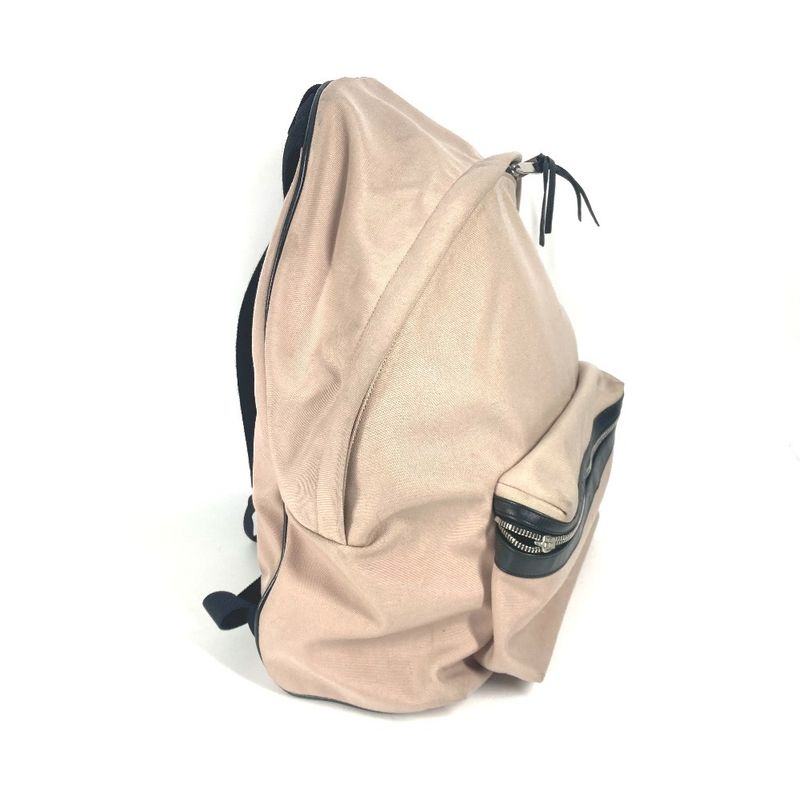 Saint Laurent Paris Backpack Logo Canvas Leather Pink Beige — view 4
