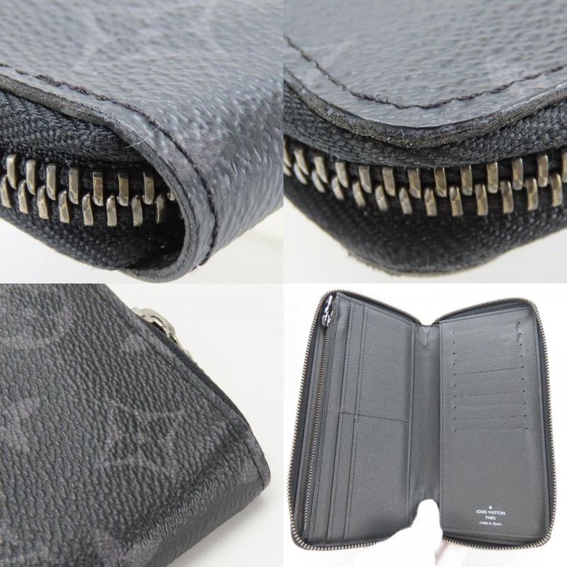 Louis Vuitton Long Wallet Zippy Vertical Monogram Eclipse Black — view 6