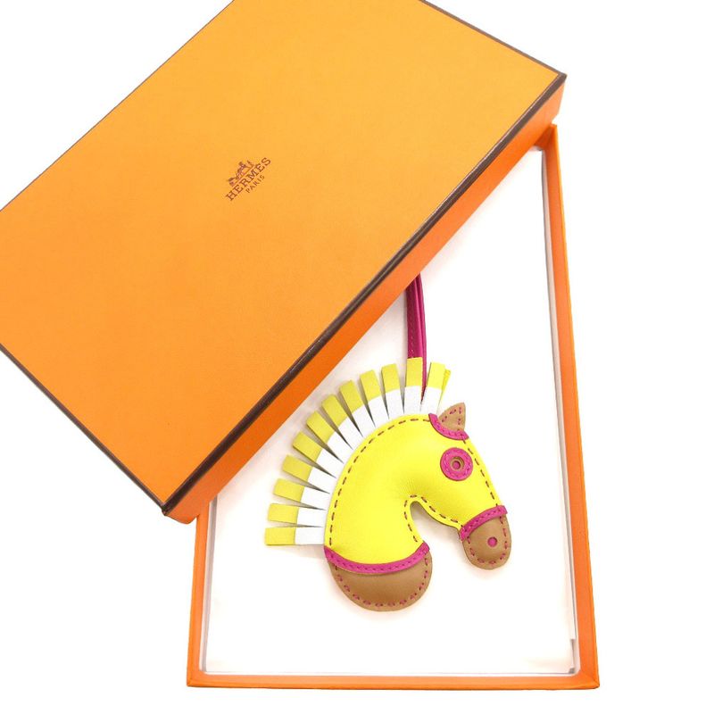 Hermes Gigi Camaille Key Holder Ano Milo Lime Rose Purple Chai Yellow Stamped — view 2