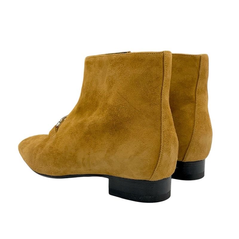 Hermes Boots Short Shoes Suede Brown Silver Hose — view 4
