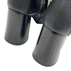 Gucci Boots Short Shoes Leather Black Gold Chain Belt — view 9