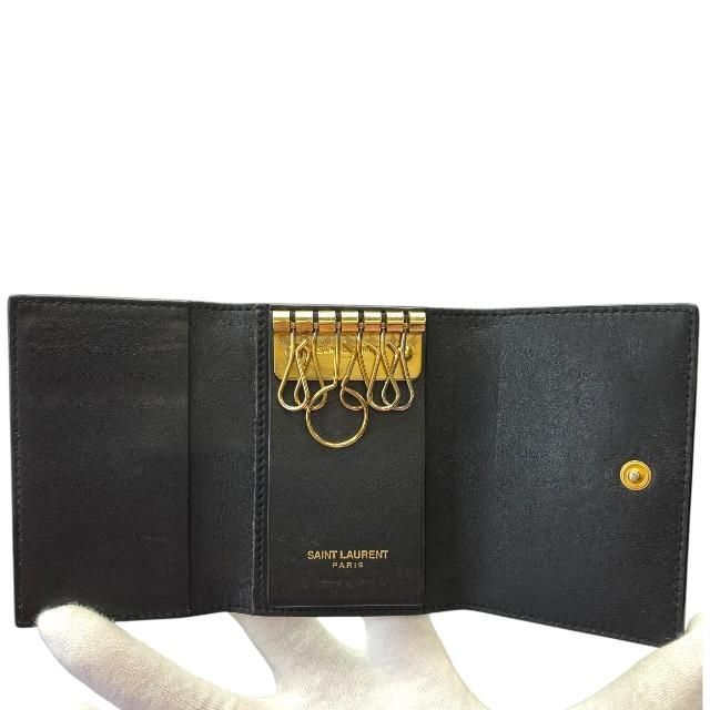 Saint Laurent Paris 6-stack Key Case Hook Compact Heart Motif Allover — view 4