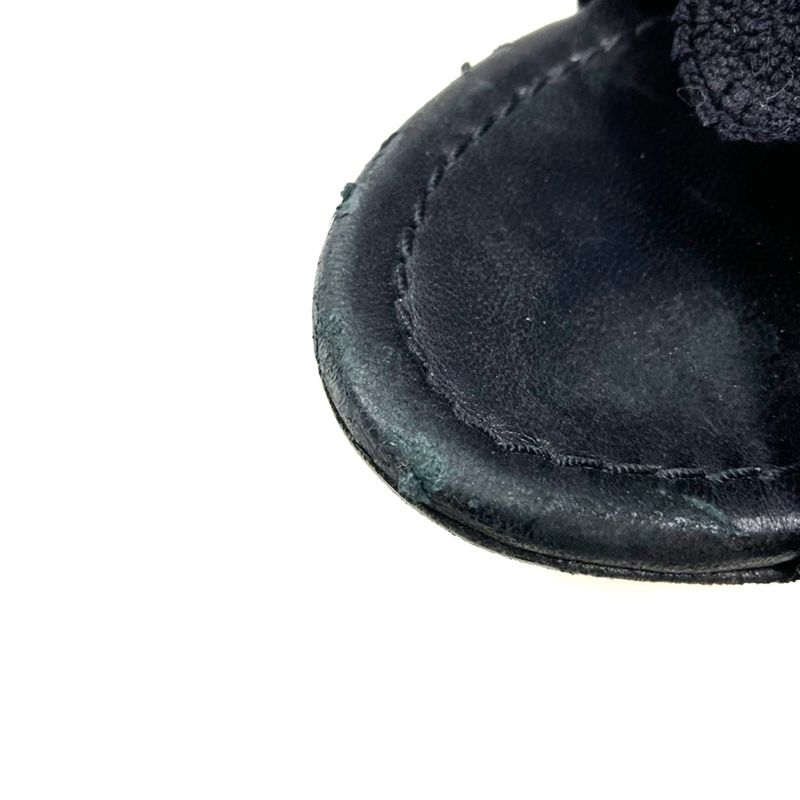 Chanel Camellia Strap Leather Sandals Black — view 8