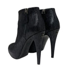 Chanel Boots Short Shoes Leather Black Coco Mark Metallic — view 4
