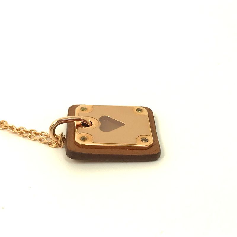 Hermes Necklace As de Coeur PM Metal Brown — view 6