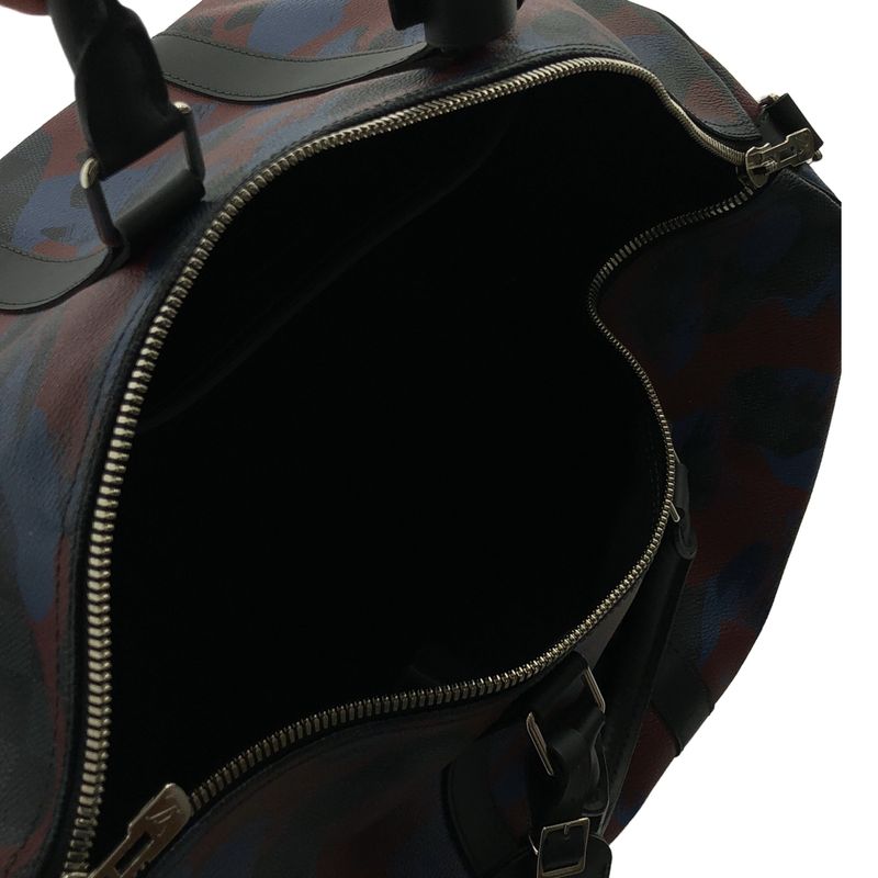 Louis Vuitton Du1176 Damier Camouflage Keepall Bandouliere 45 Boston Bag Blue — view 5