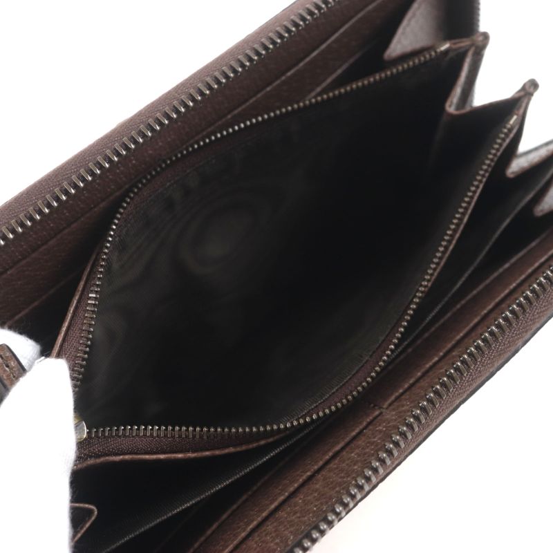Gucci Bamboo Jumbo GG Canvas Leather Round Zipper Long Wallet — view 6