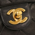 Chanel Mini Quilted Lambskin Leather Black 4 Gold Chain Shoulder Bag — view 6