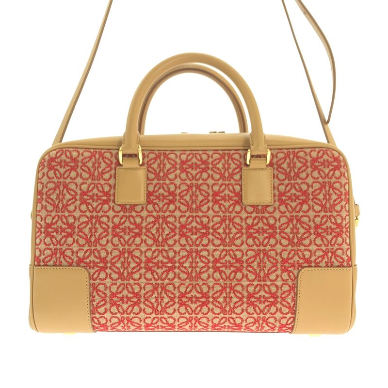 Loewe Amazona 28 Anagram Jacquard 2-Way Shoulder Bag Beige Red — view 5