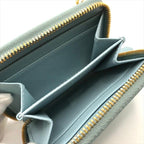Prada Saffiano Leather Chain Shoulder Card Case Wallet Blue — view 8