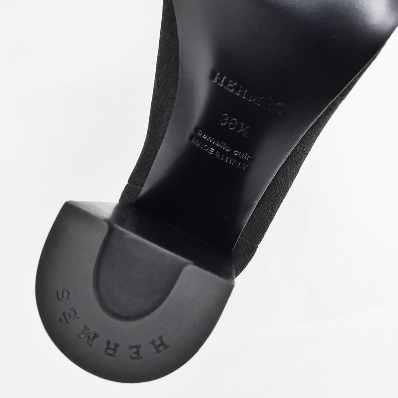 Hermes Jenna 90 Black Size 38 1 2 Short Knit Boots — view 8