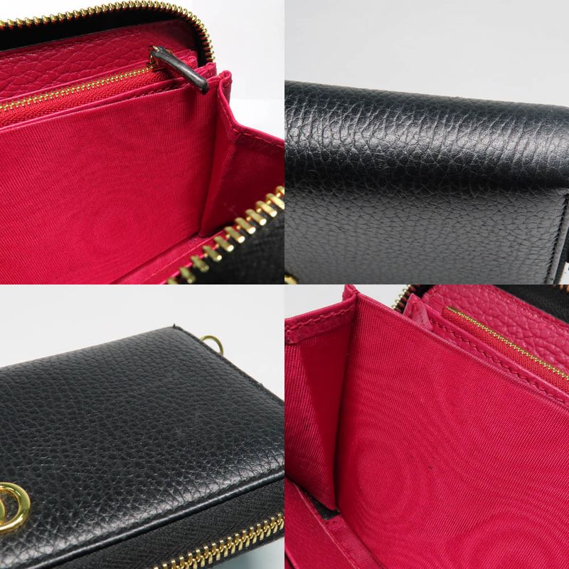 Gucci Double G Zip Around Wallet Black Gold Hardware Leather — view 7