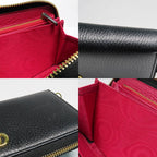 Gucci Double G Zip Around Wallet Black Gold Hardware Leather — view 7