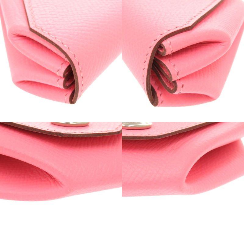 Hermes Le Van Cattle Vaux Epson Rose Confetti Silver Hardware Engraved Coin — view 8