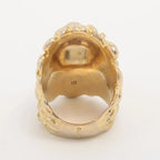 Gucci Michele Era Lion Head Stone Ring Gold Clear — view 2