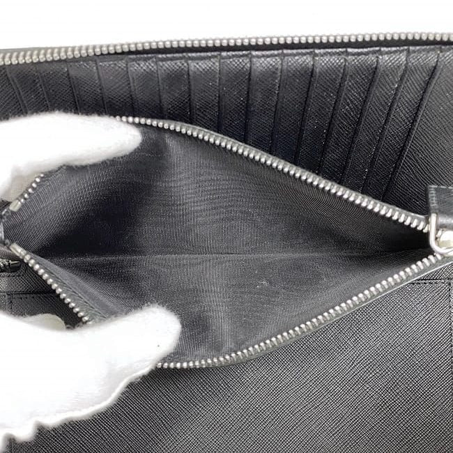 Prada Round Zipper Long Wallet Document Case — view 8