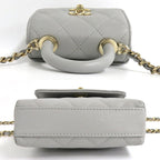 Chanel Quilted Top Handle Flap Bag Caviar Leather Coco 11 cm — view 5