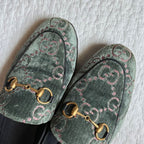 Gucci Jordane GG Pattern Horsebit Loafers Velvet Velour 35 1 2 — view 3