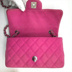 Chanel CC Logo Turnlock Soft Caviar Leather Mini Quilted Chain Shoulder Bag Pink — view 7