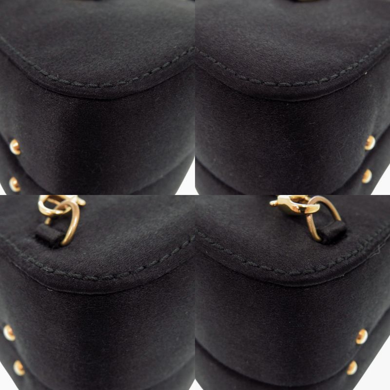 Gucci Horsebit Backpack Satin Rhinestone Black Mini Bag 0837 — view 3