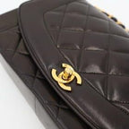 Chanel Diana Flap Quilted 25 Chain Shoulder Bag Lambskin Black Gold Hardware — view 4
