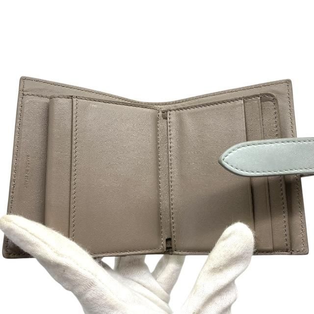 Celine Wallet Fold Compact Mini Logo Leather Gray — view 8