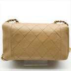 Chanel Diana Quilted Lambskin CC Logo Shoulder Bag Beige — view 2